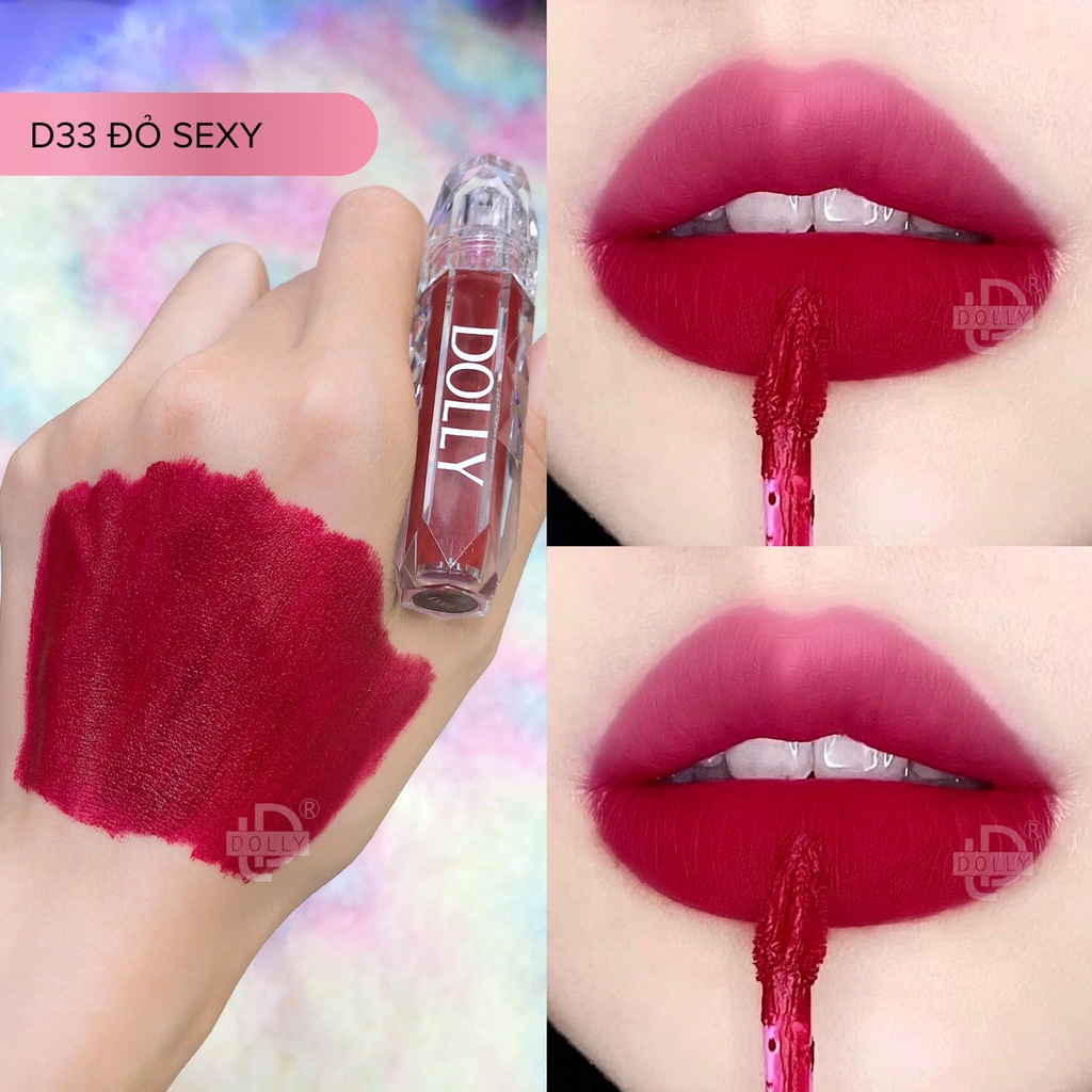 Son Lì Son Kem  DOLLY DIAMOND VELVET Không Chì Cao Cấp Chính Hãng