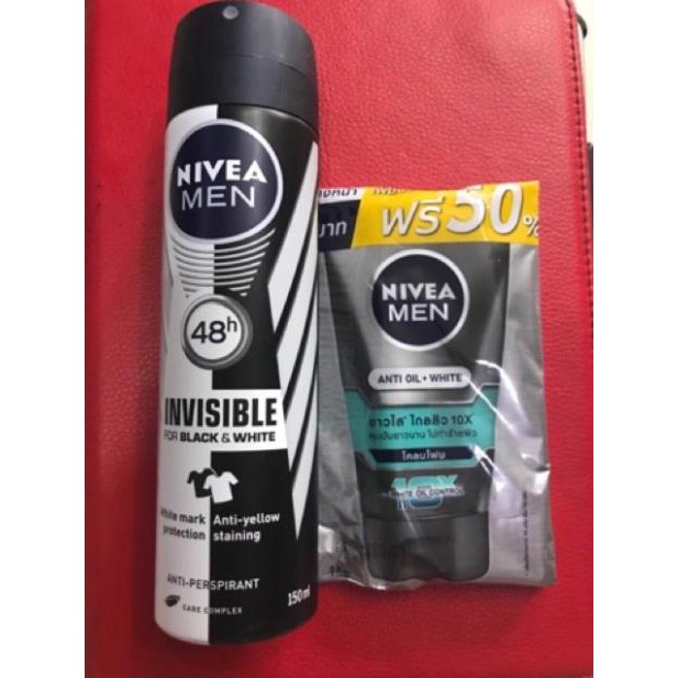 Xịt khử mùi Nivea men 150ml tặng sữa rửa mặt nam 15g/gói