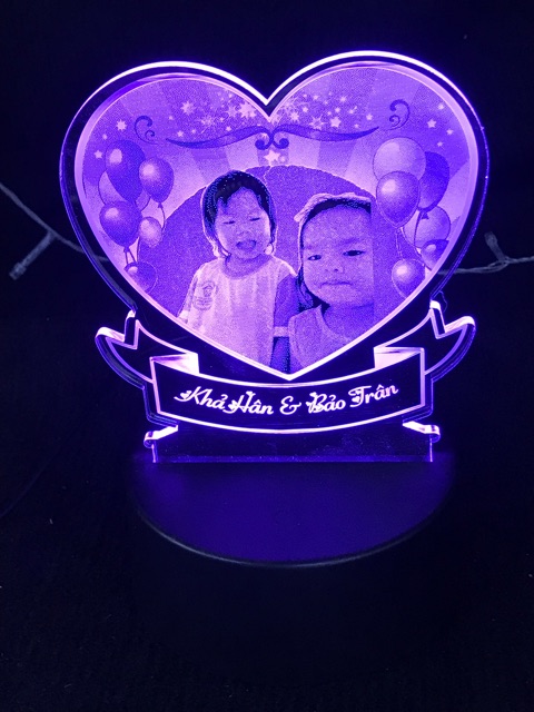 Khung Đèn Ngủ Led 3D, Khung trang trí ~hình ảnh theo yêu cầu -mã TIMTRON ( không kèm đế )