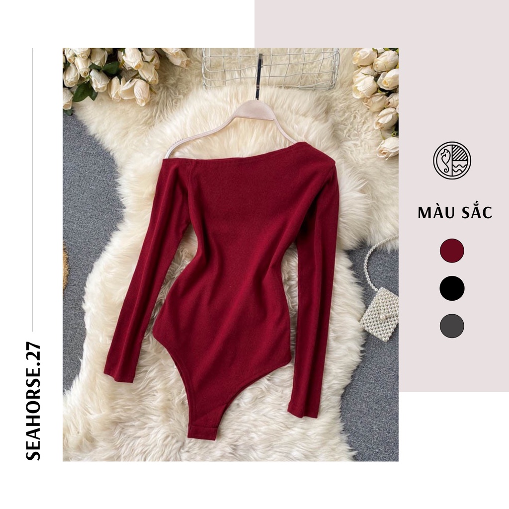 Bodysuit nữ lệch vai tay dài BB05