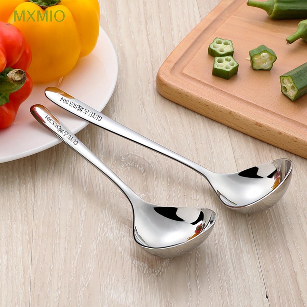 MXMIO Restaurant Soup Spoon Hotel Tableware Dinner Scoop Kitchen Tool Cooking Creative Stainless Steel Dining Hot Pot Soup Ladle