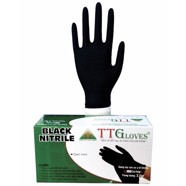 GĂNG ĐEN y tế không bột 100pcs