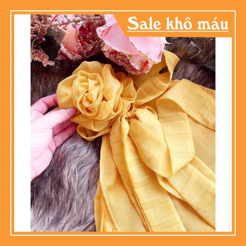 Váy yếm Maxi vàng dập li V1934  - Váy yếm Maxi vàng dập li, Xinh Xắn  ❤️NMC SHOP❤️