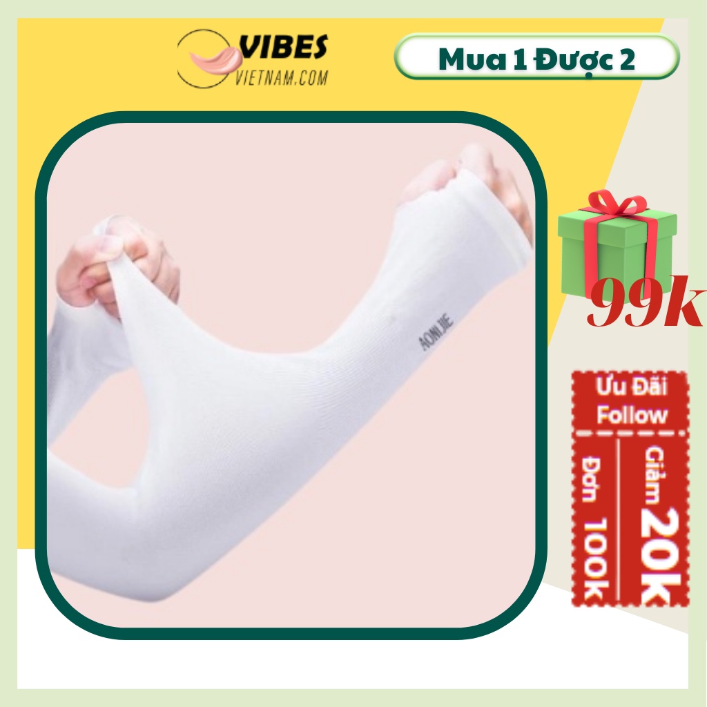 Găng Tay Chống Nắng Xỏ Ngón Hàn Quốc - Bao Tay Đi Phượt Siêu Mát Chống Tia UV - Ống Tay Đi Xe Máy vibesvietnam