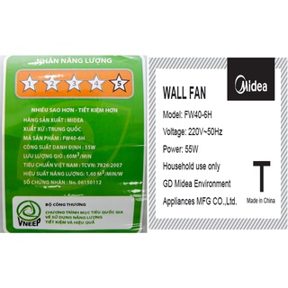 Quạt treo Midea FW40-6H, 3 cánh quạt có đường kính 40 cm