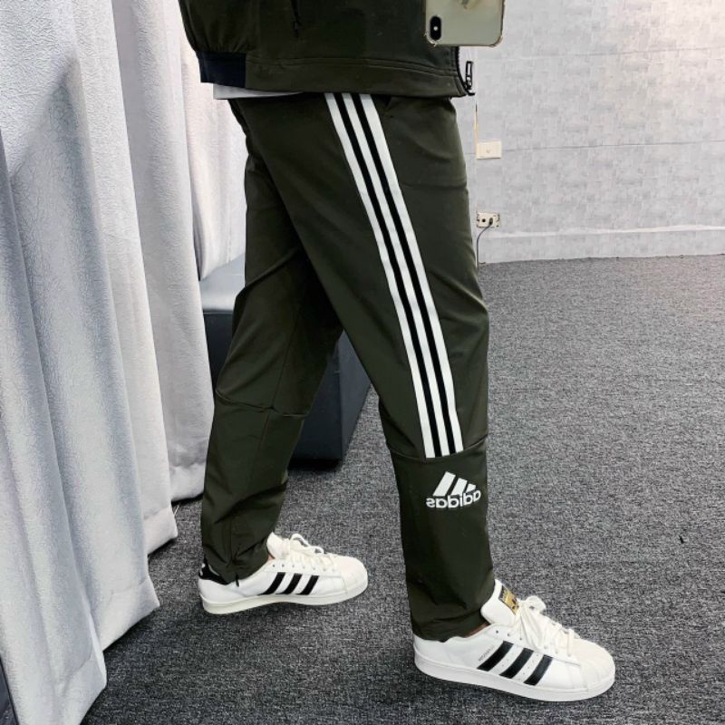 (CHUẨN HÃNG) Set bộ thu đông gió adidas ZNE cao cấp màu rêu