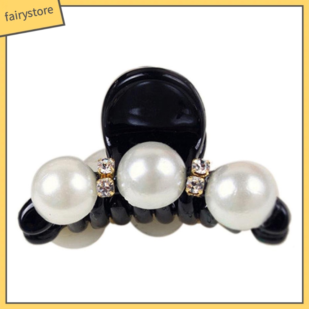 Kẹp tóc đính đá và ngọc trai giả thanh lịch dành cho nữ