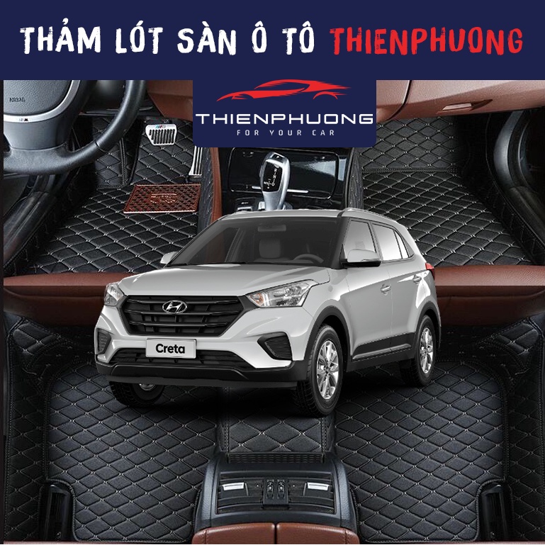 Thảm lót sàn ô tô cao cấp trám không mùi cho xe Hyundai Creta 2022-2023, chống thấm nước, chống xước