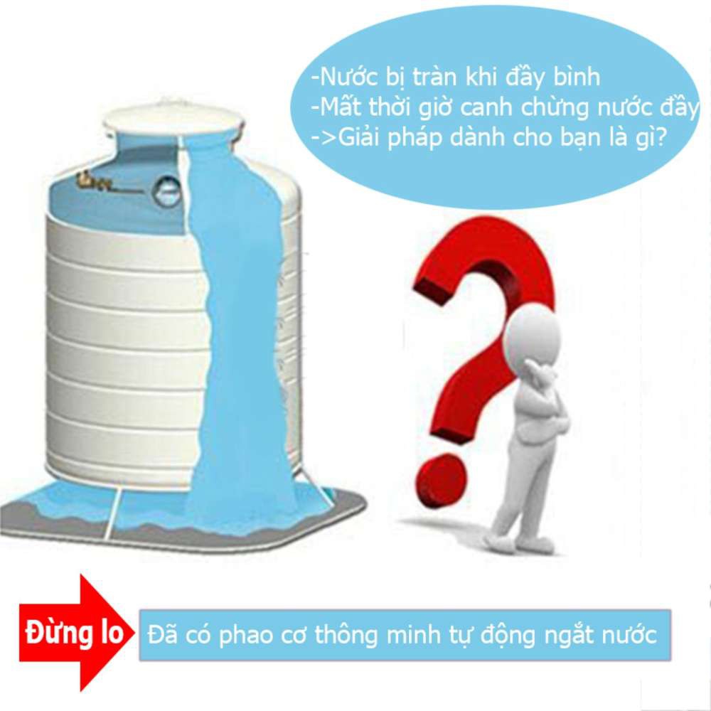 Van phao cơ thông minh thế hệ mới Đứng F21 chống tràn tự động - Tặng lọc rác