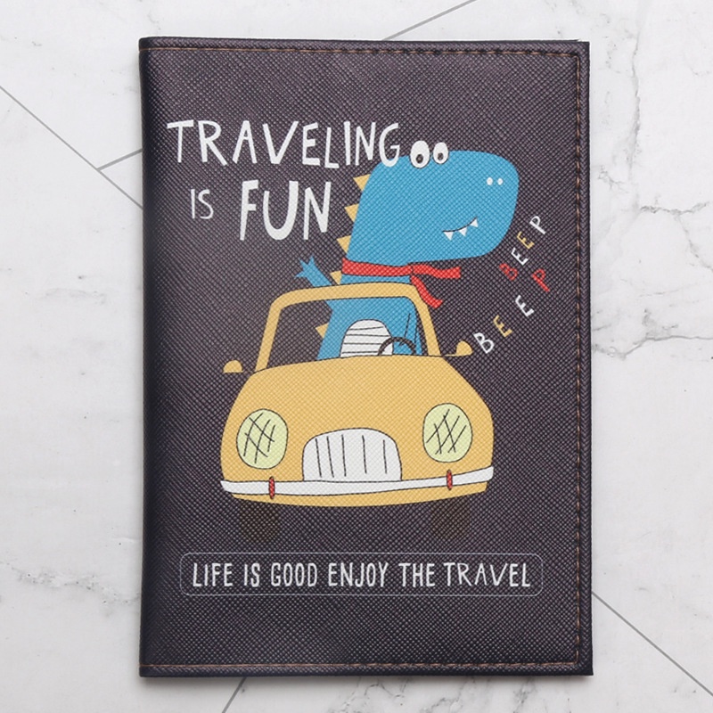Vỏ bọc hộ chiếu Passport Hình Khủng Long - Giả Da