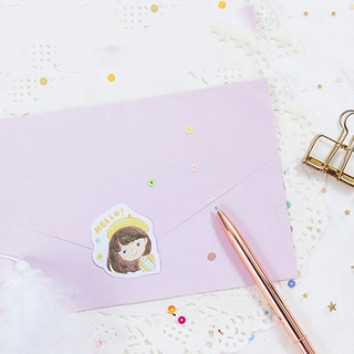 Hộp 45 miếng sticker mẫu cô bé đội nón