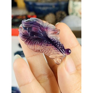 Mặt dây hình cá đá Fluorite