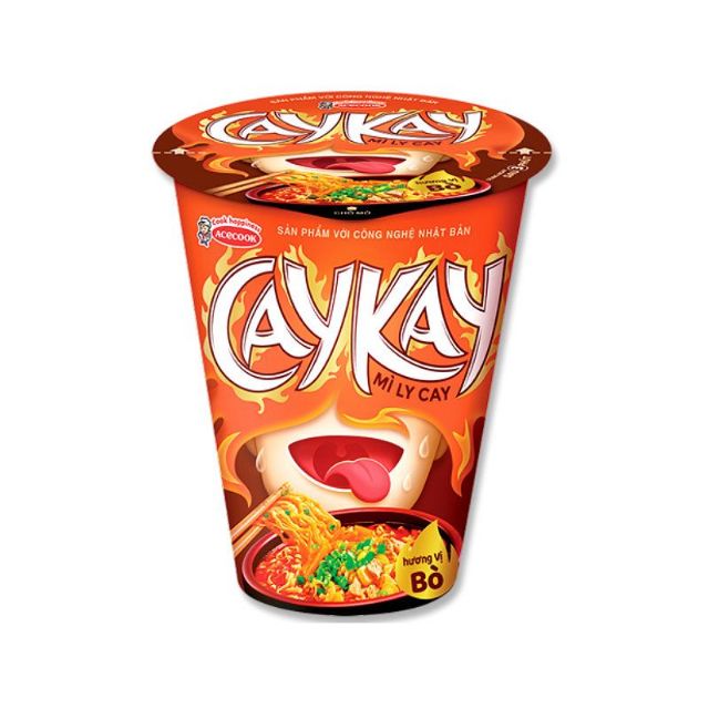 Lốc 10 ly Mì Ly Cay CayKay Hương Vị Bò 66G