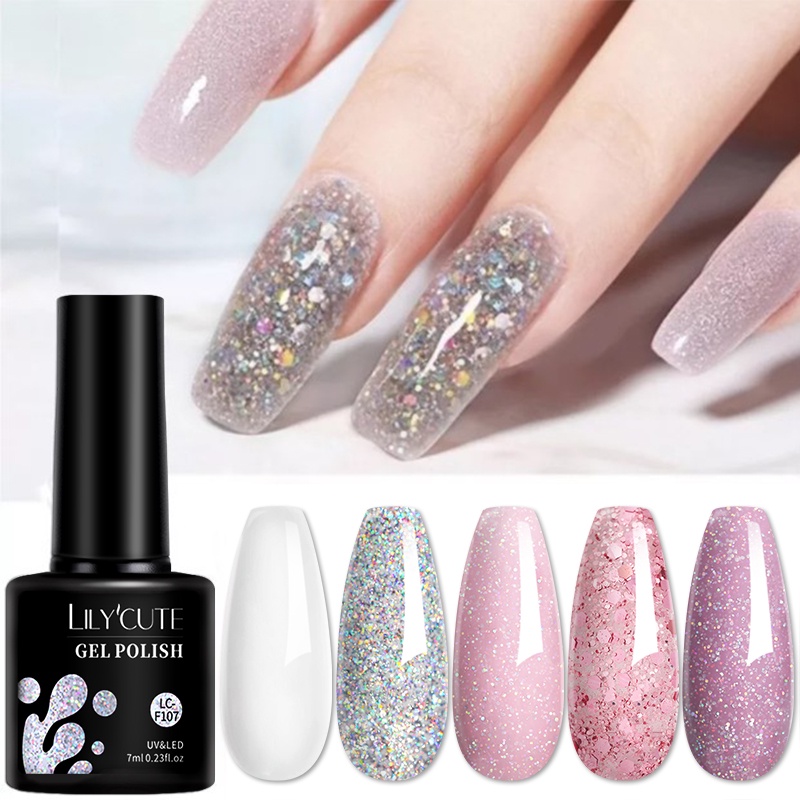 Gel Sơn Móng Tay Kim Tuyến 7ml Lily Dễ Sử Dụng