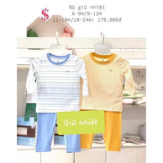Bộ giữ nhiệt nous kẻ xanh, vàng 6m - 24m