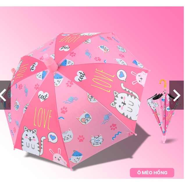 AD311 Ô DÙ CHE NẮNG KUTE CHO BÉ, Ô CAO CẤP HỌA TIẾT HOẠT HÌNH DỄ THƯƠNG