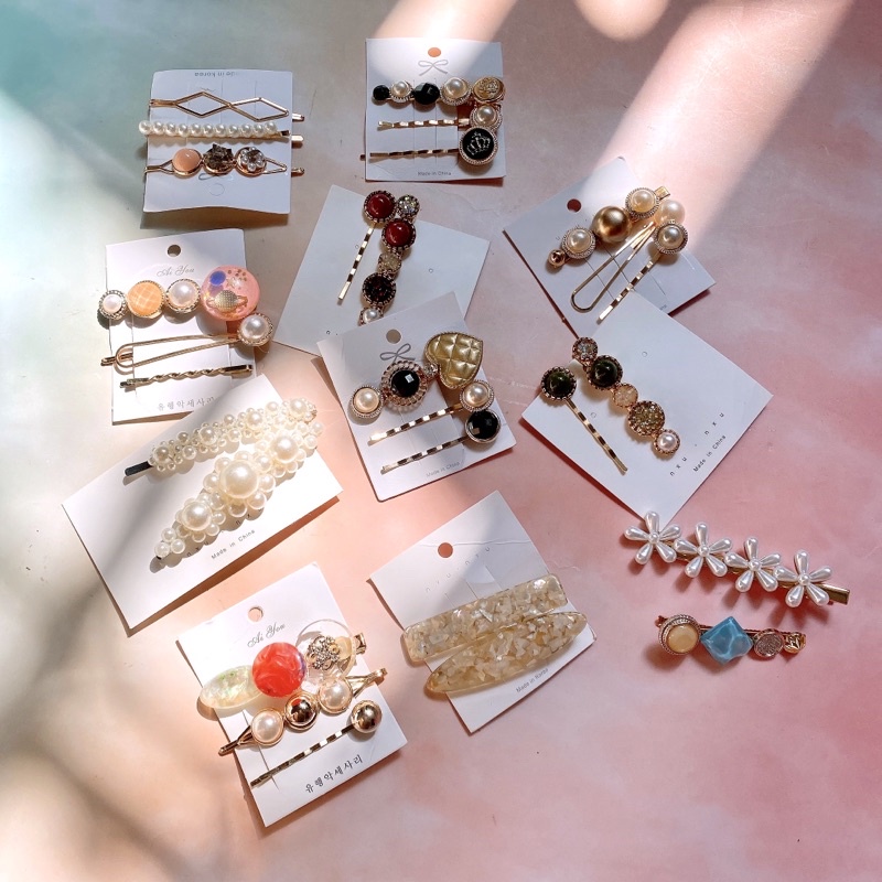 Set kẹp tóc nữ nhiều mẫu TÍM STORE phong cách thời trang hàn quốc dễ thương