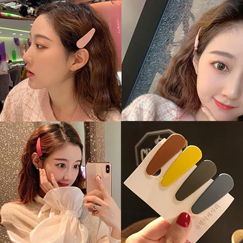 Kẹp tóc hình giọt nước trơn màu dễ thương