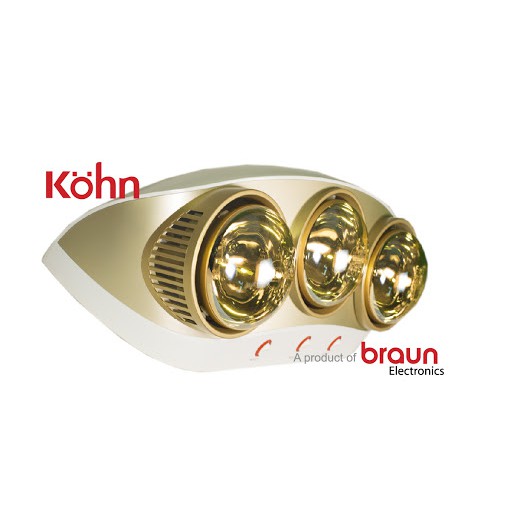 Đèn Sưởi Nhà Tắm 3 bóng KOHN LUXURY KU03G ❤️Hàng chính hãng BH 5 năm❤️