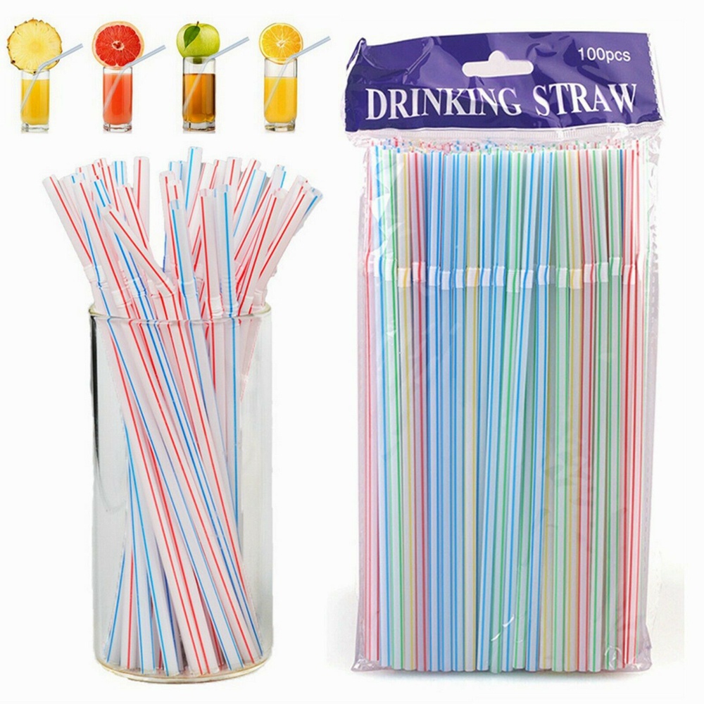 100 Ống Hút Nhiều Màu Dùng Một Lần Cho Tiệc Sinh Nhật Đám Cưới