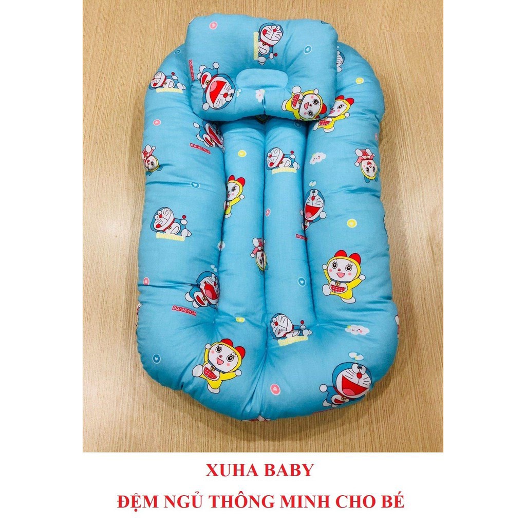 Đệm ngủ thông minh LIDACO cho bé Cotton 100% (kèm gối ngủ chống móp đầu)