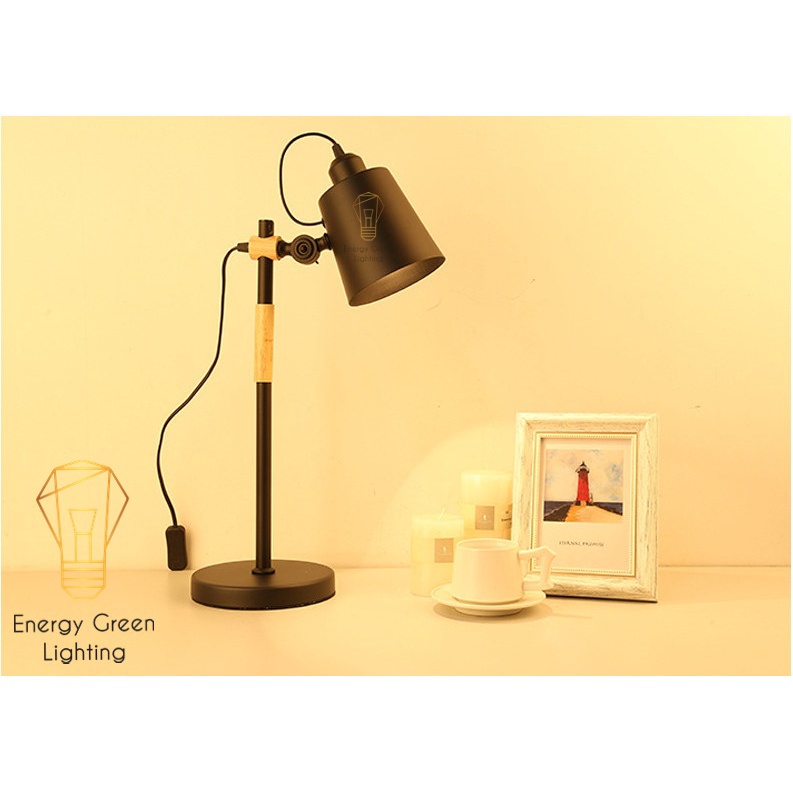 Đèn Để Bàn Làm Việc Energy Green Lighting Vintage DB-3040 - Tặng kèm bóng LED - Bảo hành 12 Tháng - Có Video