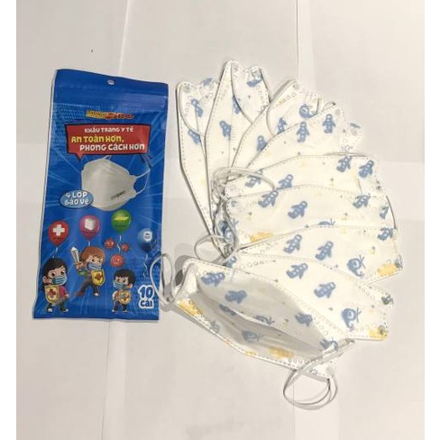 KHẨU TRANG 4D UMINO KIDS PRO/HOẠ TIẾT - 4LỚP KHÁNG KHUẨN - CÔNG NGHỆ HÀN QUỐC