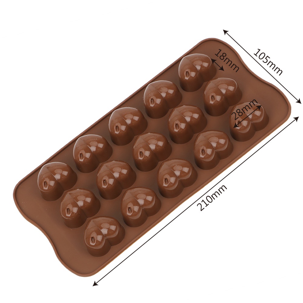 Khuôn 3D Kim Cương Trái Tim,Khuôn Silicone Làm Socola,Thạch,Bánh Muffin,Mousse,Pudding