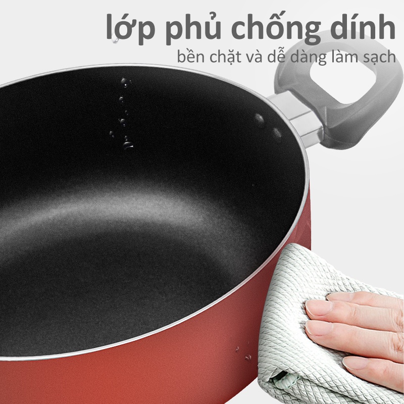 Nồi chống dính Simplus 5L hầm canh nấu súp đa năng dùng được cho bếp từ và ga