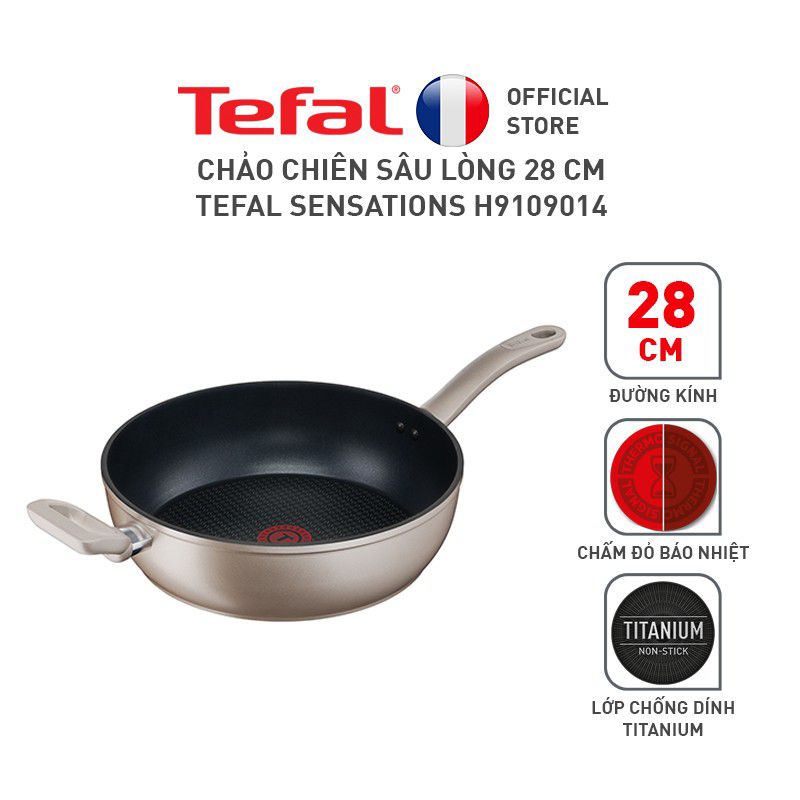 Chảo sâu lòng Tefal Sensation sâu lòng Pháp 28cm đáy từ