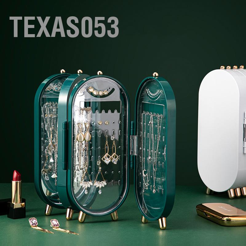 Hàng HOT Kệ trang sức, kệ treo bông tai, dây chuyền 4 cánh cao cấp có thể gập lại Thiết kế màn hình【Texas053】