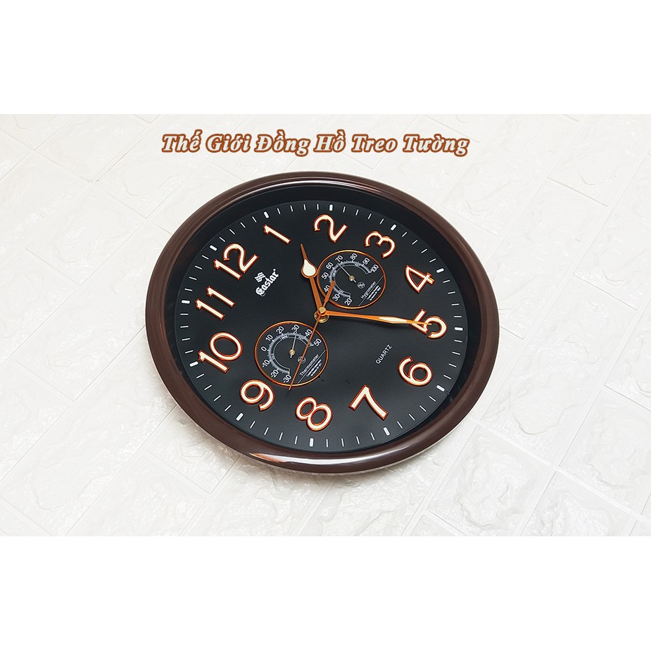 Đồng Hồ Treo Tường KIM TRÔI EASTAR Tròn có DẠ QUANG và Đồng hồ NHIỆT ẨM KẾ Cơ Đo NHIỆT ĐỘ ĐỘ ẨM - Tặng Pin Maxell
