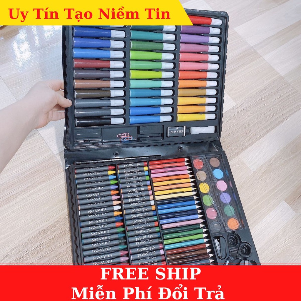 Bộ hộp màu 150 chi tiết cho bé yêu , tô vẽ thỏa sức sáng tạo với rất nhiều màu sắc