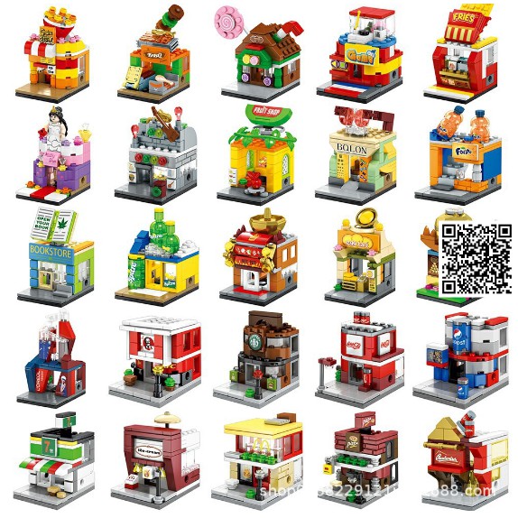 1203 Mô hình Lego lắp rắp nhà, cửa hàng, sân khấu Nhiều hình dáng