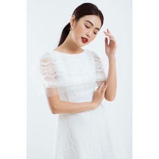Đầm cổ thuỷ thủ sát nách phối ren - d1174