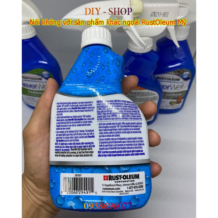 Xịt Phủ Nano Cho Kính Xe - Neverwet Rain Repellent (Xịt Nano tạo hiệu ứng lá sen đẩy nước nhanh khỏi kính xe đến từ Mỹ)