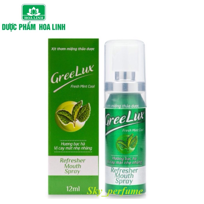 Xịt Thơm Miệng Thảo Dược Greelux Fresh Mint Cool Chai 12ml