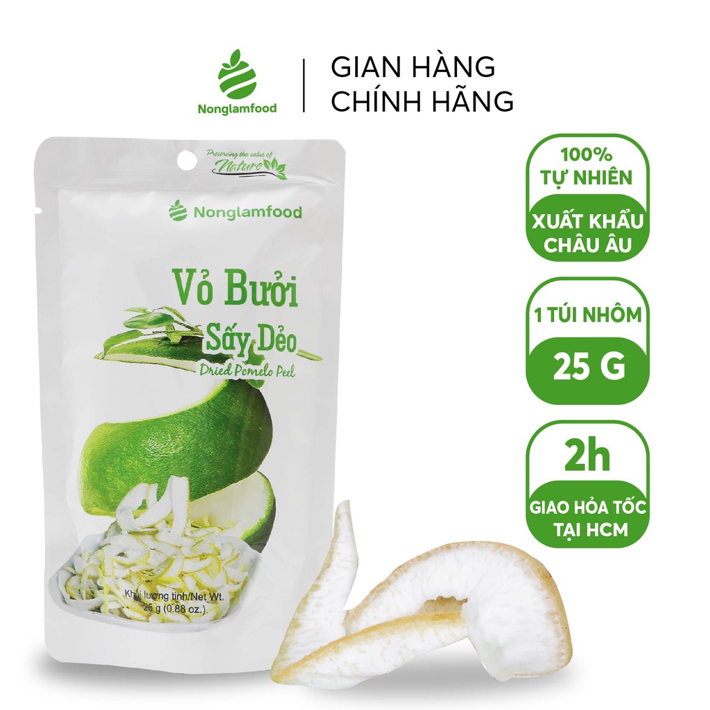 Vỏ Bưởi Sấy Dẻo Nonglamfood 25g | Healthy Snack | Ăn vặt hỗ trợ giảm cân