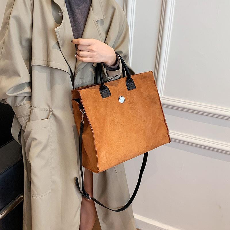 Túi Xách Nữ Da Lộn Hàng Có Sẵn Giao Nhanh Phối Với Boots Đựng Vừa A4 Laptop Đi Đà Lạt Tote Công Sở Túi Đeo Chéo