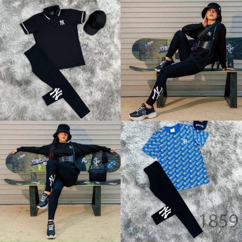 (ảnh thật) Quần leggin trơn logo M@LB hàng chuẩn loại 1:1