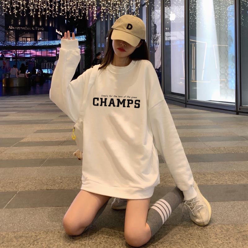 Áo sweater nỉ bông unisex CHAMPE H18