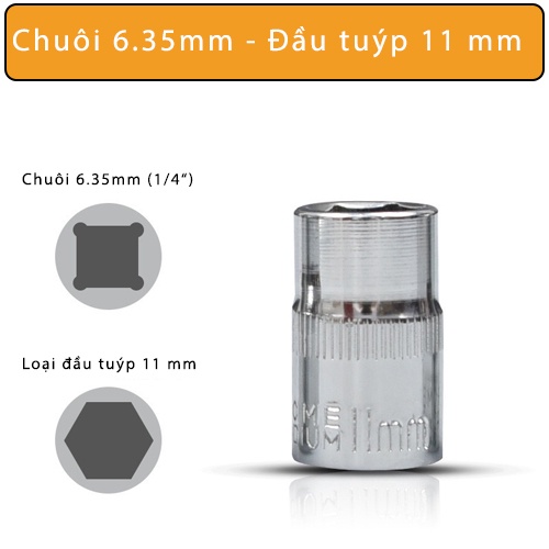 Bộ Đầu Tuýp 6.35mm - Size 4mm Đến 14mm - Hàng Chất Lượng