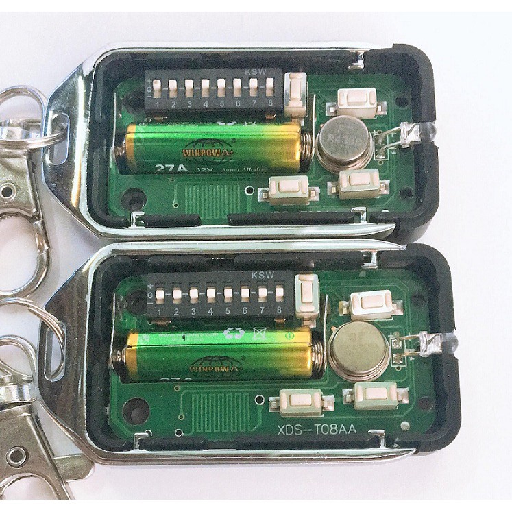 Điều khiển cửa cuốn cao cấp inox mã gạt tần sóng 433mhz chính hãng