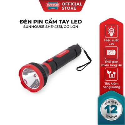 Đèn pin cầm tay siêu sáng SUNHOUSE cỡ lớn SHE-4351