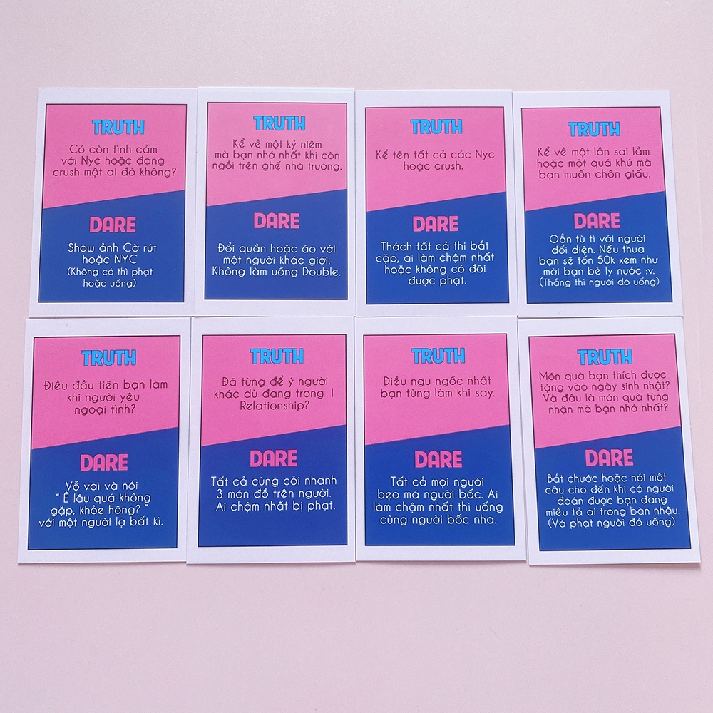 Bộ Bài Drinking Game Truth Or Dare 42 Lá Hot Trend Uống Rượu Bia Đi Nhậu Thử Thách Hay Khuấy Động Tụ Tập Bạn Bè TD42L