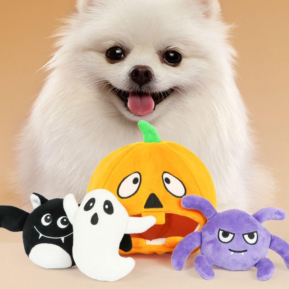 LAYOR1 Set 4 Đồ Chơi Phát Ra Tiếng Kêu Hình Bí Ngô Dễ Thương Cho Cún Cưng