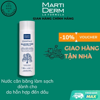 Nước Cân Bằng Làm Sạch Chứa BHA & Prebiotics - MartiDerm Essentials Balancing Toner- Hàng Chính Hãng