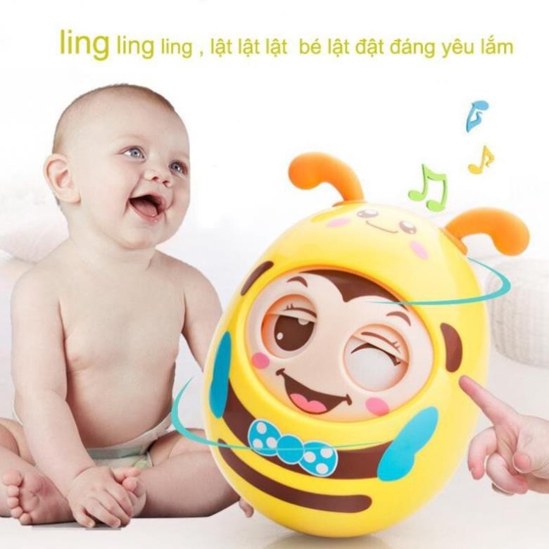 lật đật đồ chơi chú ong tinh nghịch chớp mắt có nhạc nhẹ nhàng cho bé yêu