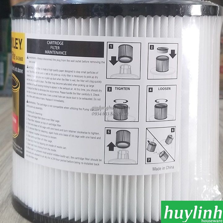 Lọc bụi Stanley 08-2566B dùng cho máy hút bụi Stanley SL19117, SL19199P, SL19157, SL19501P-12A, SL19501-12B, SL19199-16A