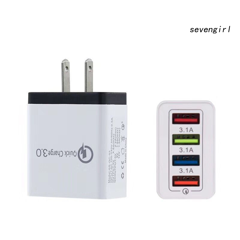 Bộ Sạc Nhanh Qc 3.0 4 Cổng Usb Tiện Dụng Khi Đi Du Lịch